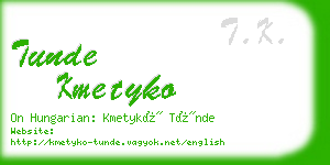 tunde kmetyko business card